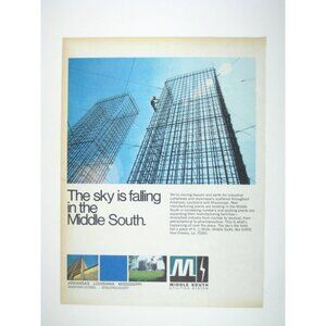 Vintage 1970s Advertisement Print Middle South Utilities Industrial Skyscrapers